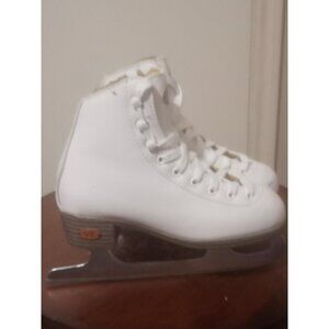 Girl's Riedell Pearl Ice Skates White Size J13 Luna Blade